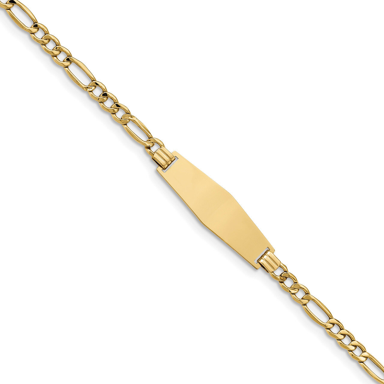 7 Inch  Soft Diamond Shape ID Bracelet 14k Gold DCID108C-7, MPN: DCID108C-7, 883957574318