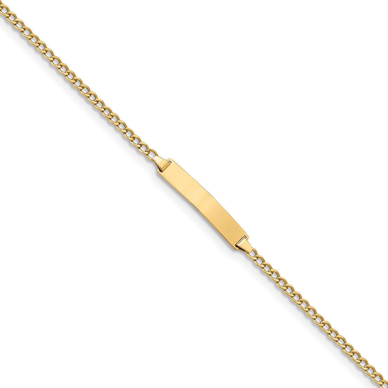 7 Inch ID with Semi-Solid Cuban Bracelet 14k Gold Polished DCID132-7, MPN: DCID132-7, 883957574349