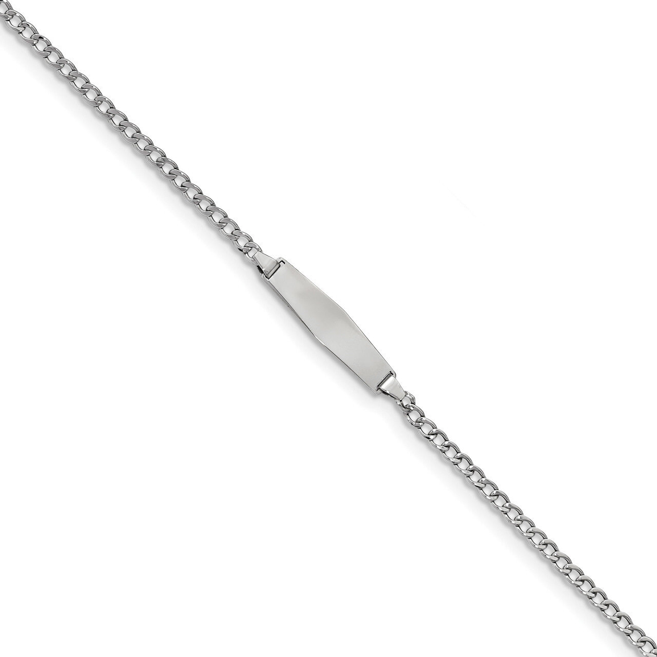 Polished Soft Diamond Shape ID with Semi-SolSoft Diamond Shape ID Cu 14k white Gold DCID132CW-7, MP…