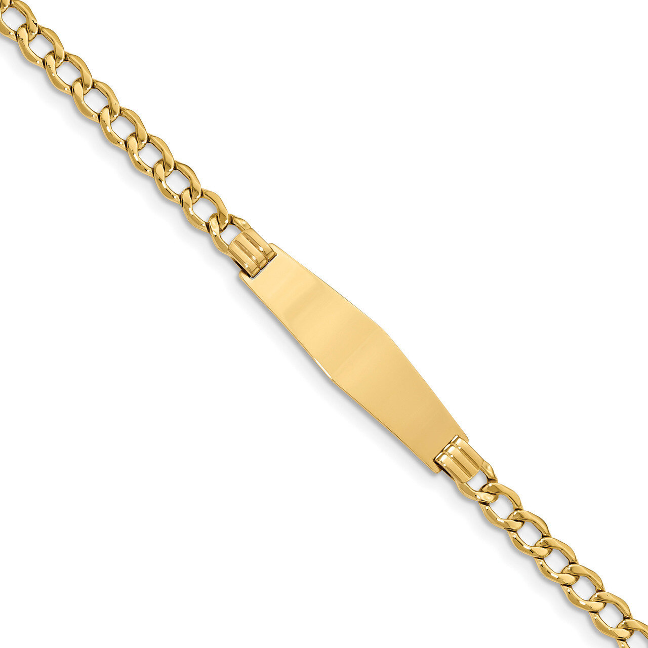 Soft Diamond Shape ID with Semi-SolSoft Diamond Shape ID Cuban 14k Gold Polished DCID133C-8, MPN: D…