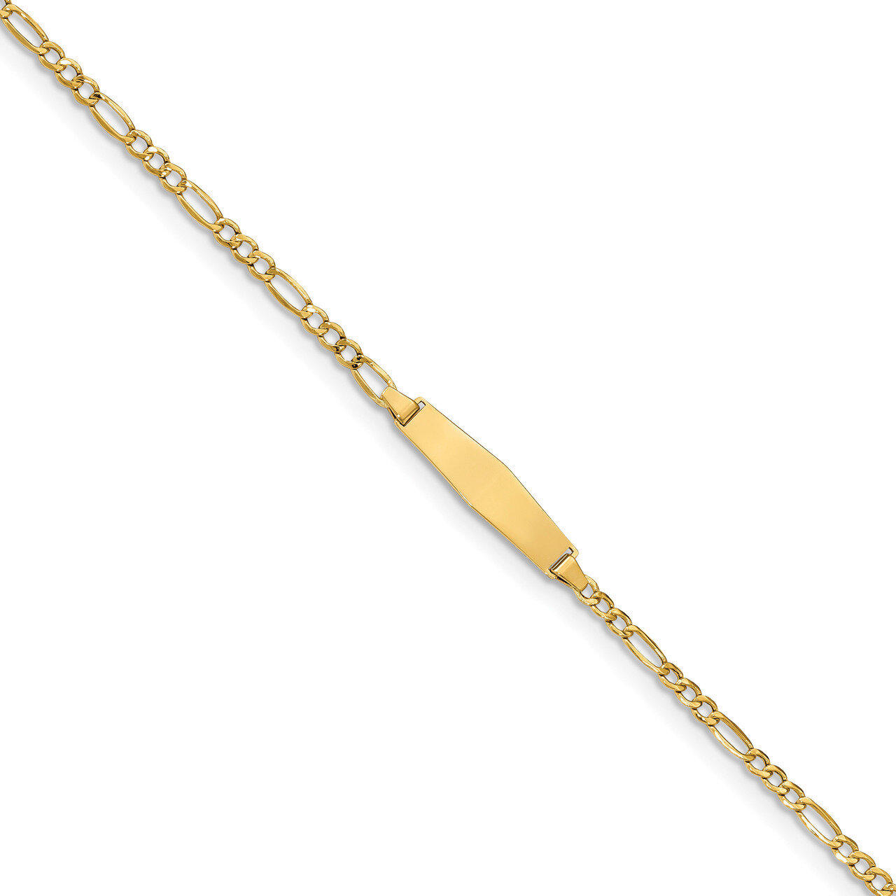 Soft Diamond Shape ID with Semi-SolSoft Diamond Shape ID Figar 14k Gold Polished DCID134C-6, MPN: D…