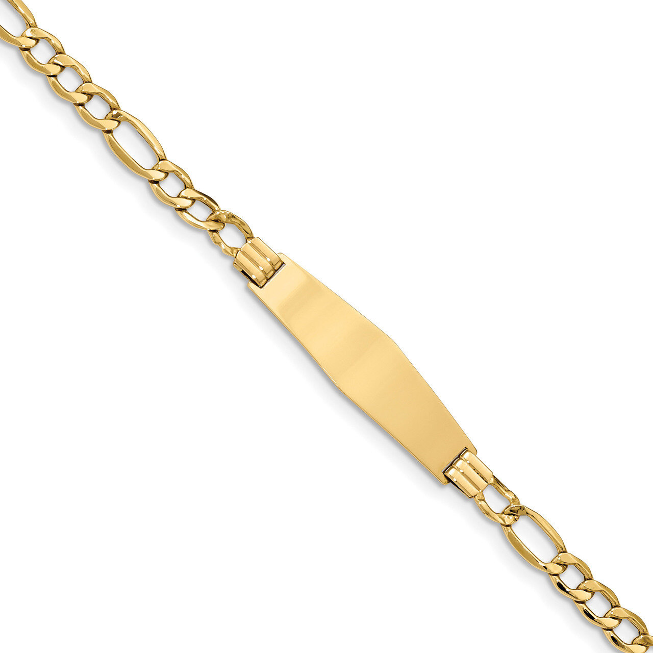 Soft Diamond Shape ID with Semi-SolSoft Diamond Shape ID Figar 14k Gold Polished DCID135C-7, MPN: D…