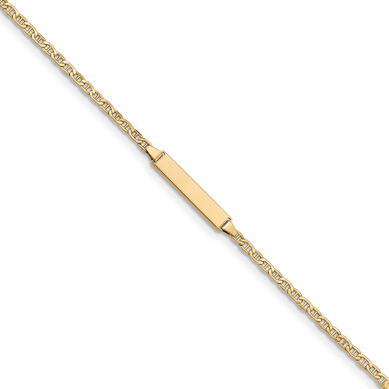 5.5 Inch ID with Semi-Solid Anchor Bracelet 14k Gold Polished DCID137-5.5, MPN: DCID137-5.5, 191101…