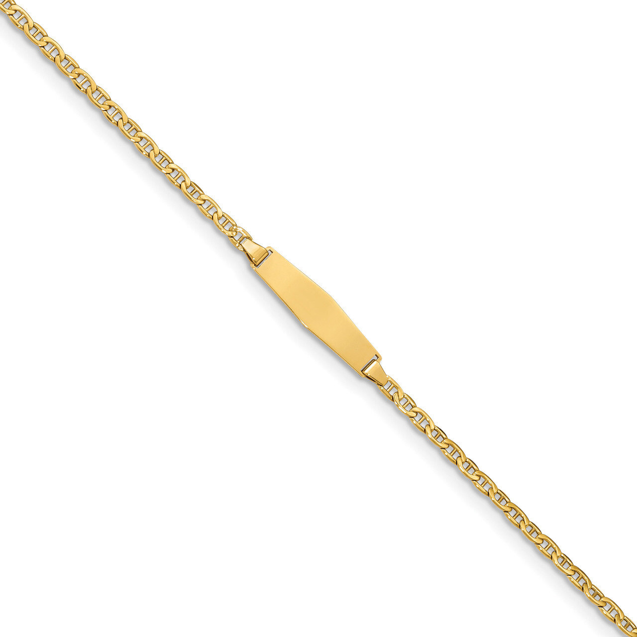 Soft Diamond Shape ID with Semi-SolSoft Diamond Shape ID Ancho 14k Gold Polished DCID137C-7, MPN: D…