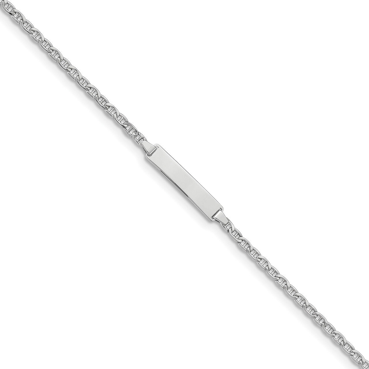 7 Inch Semi-Solid Anchor Link ID Bracelet 14k white Gold DCID137W-7, MPN: DCID137W-7, 883957722542