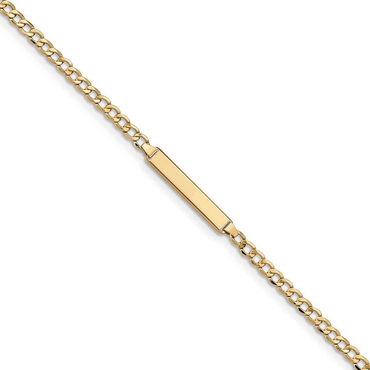 6 Inch Cuban Link ID Bracelet 14k Gold Semi-solid DCID138-6, MPN: DCID138-6, 191101435386