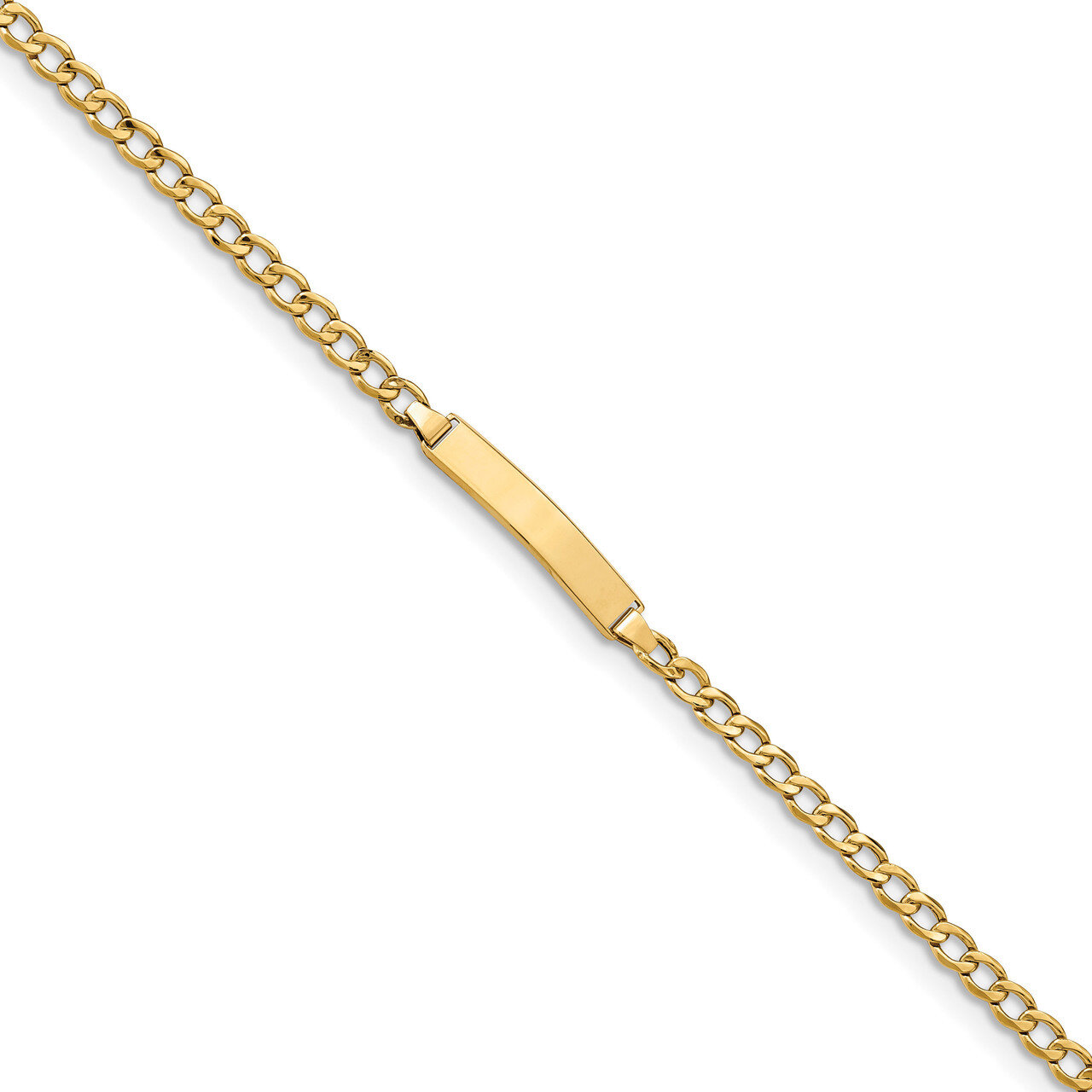 7 Inch Cuban Link ID Bracelet 14k Gold Semi-solid DCID138-7, MPN: DCID138-7, 883957761480