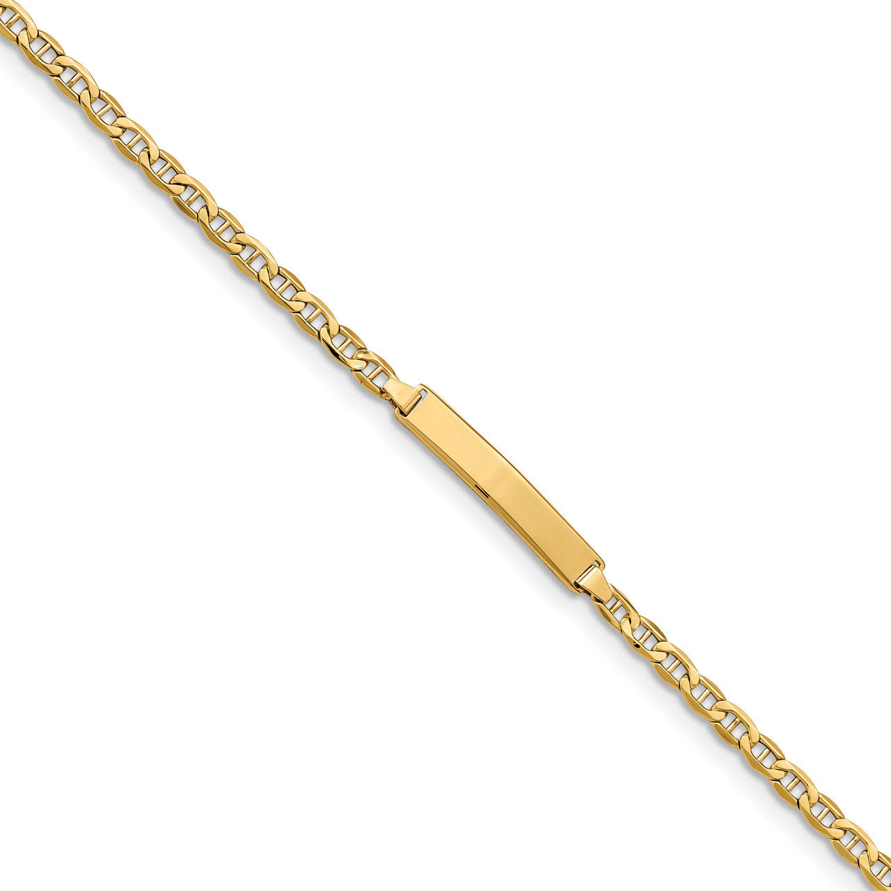 7 Inch Anchor Link ID Bracelet 14k Gold Semi-solid DCID139-7