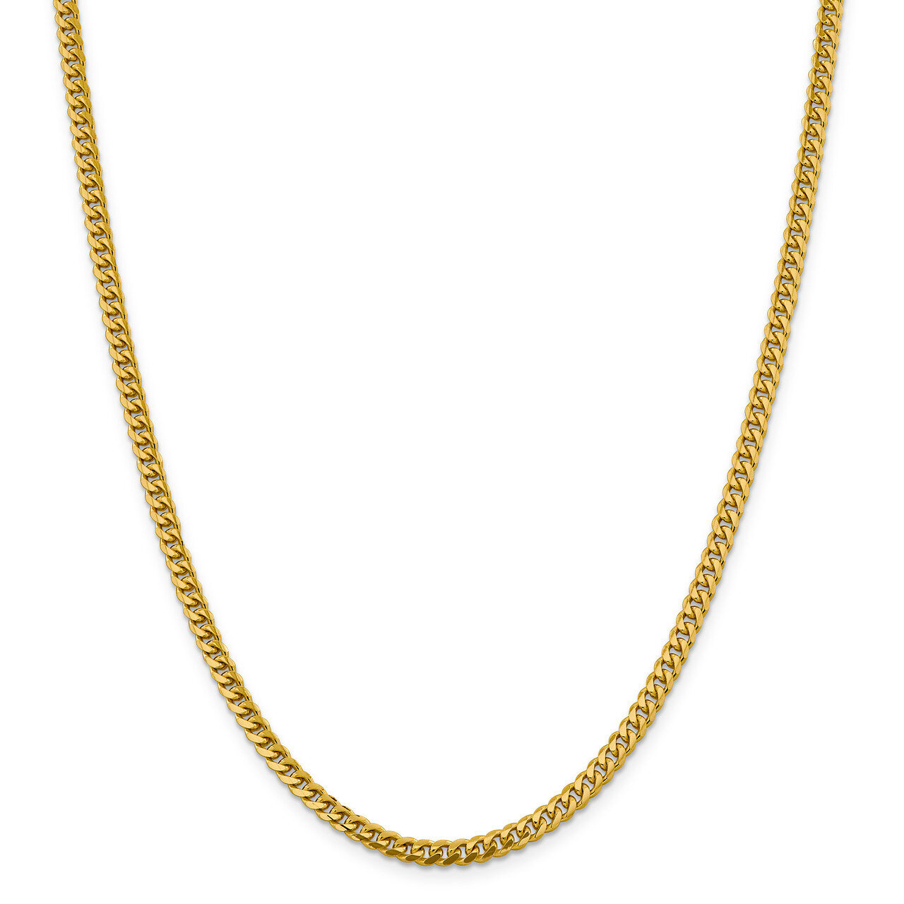 18 Inch 4.0mm Domed Curb Chain 14k Gold DCU120-18