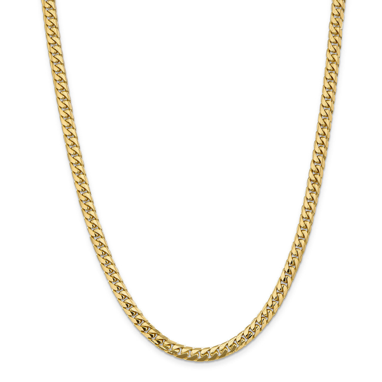 24 Inch 5.5mm Domed Curb Chain 14k Gold DCU180-24
