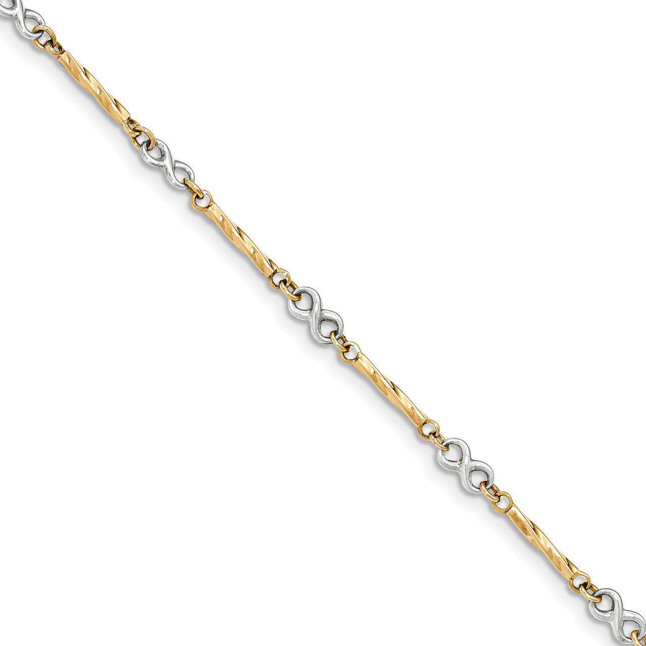 7.5 Inch Fancy Link Bracelet 14k Two-Tone Gold FB1437-7.5, MPN: FB1437-7.5, 868044156448