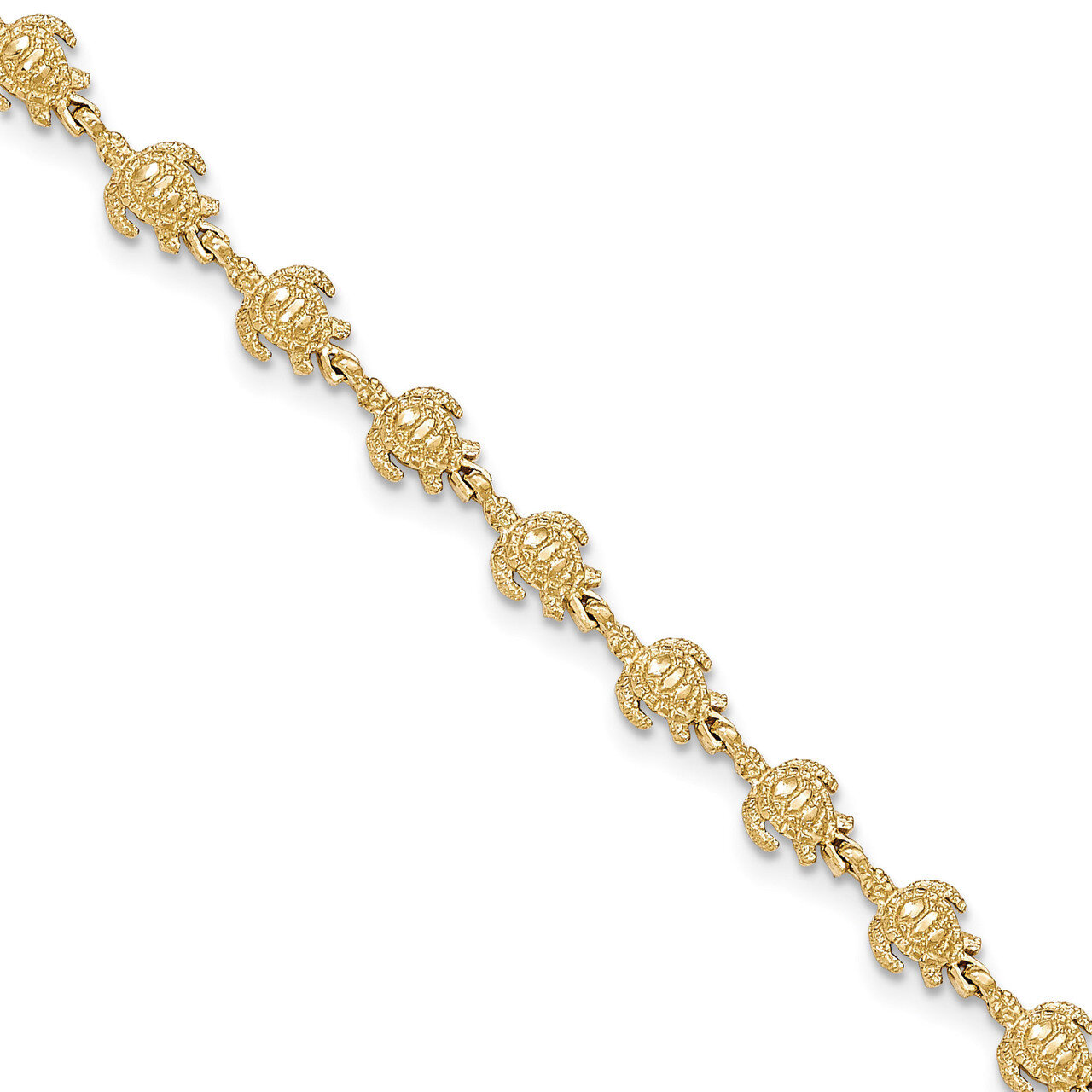 7 Inch Turtle Bracelet 14K Gold Polished &amp; Textured FB1444-7, MPN: FB1444-7, 637218058211