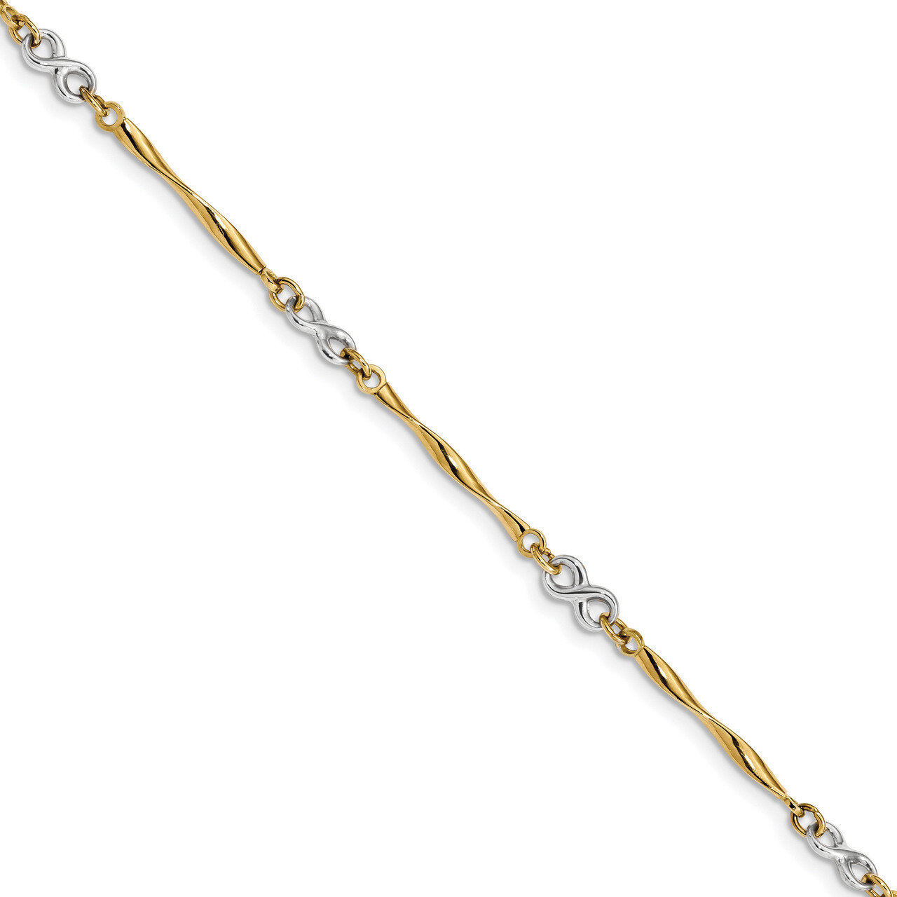 7.5 Inch Polished Infinity Bracelet 14k Two-Tone Gold FB1484-7.5, MPN: FB1484-7.5, 883957819198