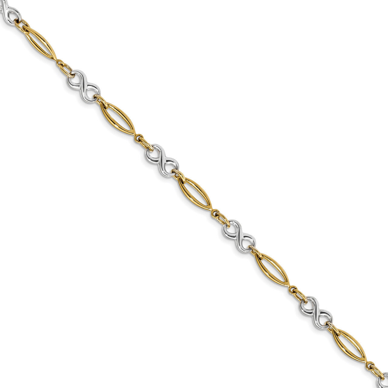 7.5 Inch Polished Infinity Bracelet 14k Two-Tone Gold FB1486-7.5