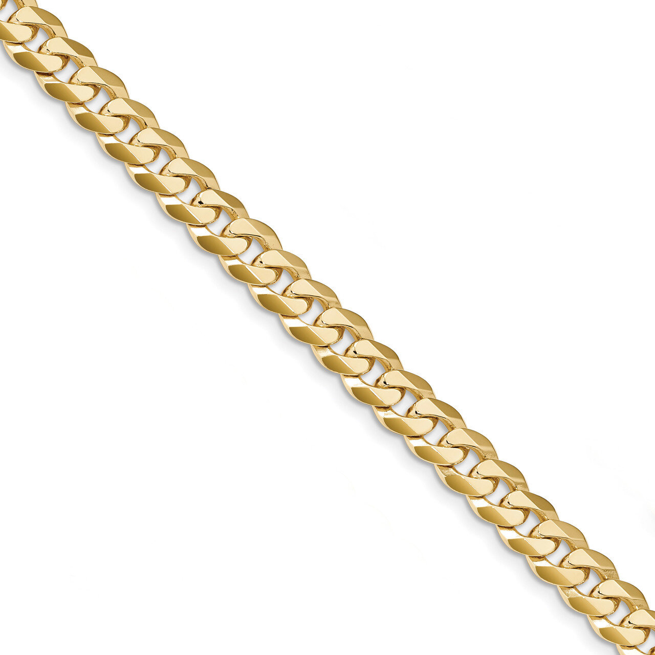 9 Inch 8.75mm Beveled Curb Chain 14k Gold FBU220-9