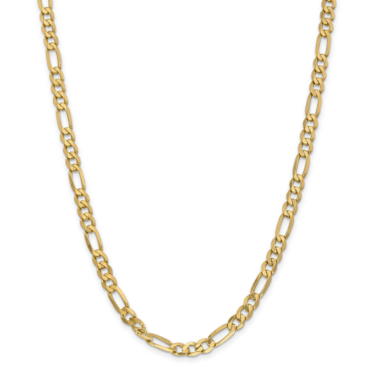 26 Inch 6.25mm Flat Figaro Chain 14k Gold FFL160-26, MPN: FFL160-26, 191101979835