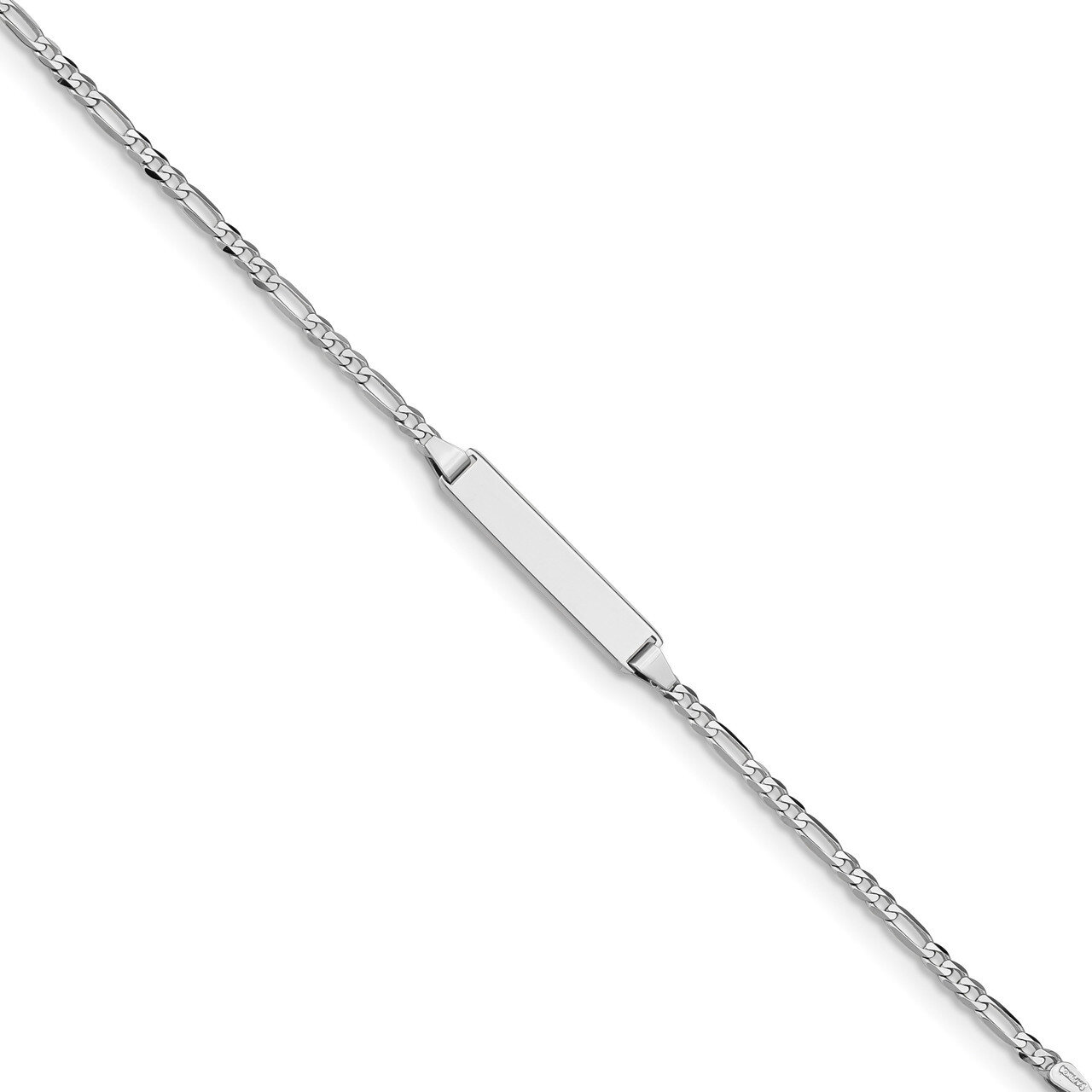 6 Inch Figaro Link ID Bracelet 14k white Gold FG60IDW-6, MPN: FG60IDW-6, 191101435423
