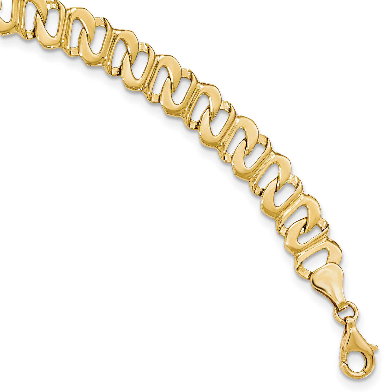 8.75 Inch 14kt Yellow Gold Polished and Textured Link Bracelet 14k Gold GB243-8.75, MPN: GB243-8.75…