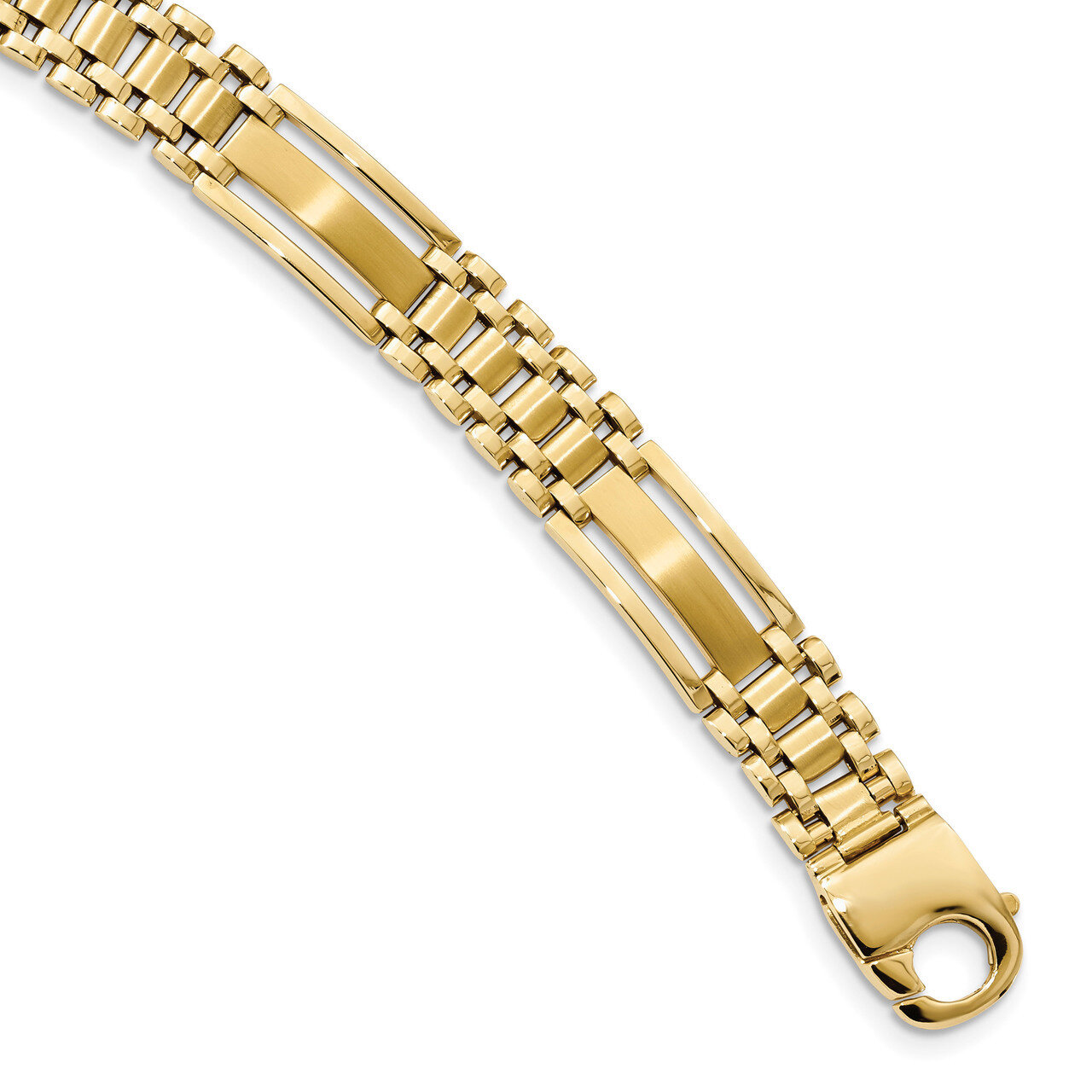 8.75 Inch Satin 8.75in Mens Link Bracelet 14k Gold Polished GB254-8.75, MPN: GB254-8.75, 1911013322…