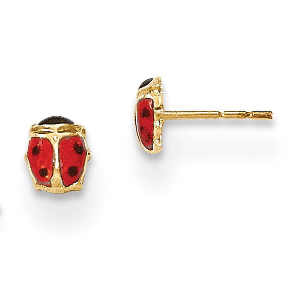 Madi K Enamel Ladybug Post Earrings 14k Gold GK881