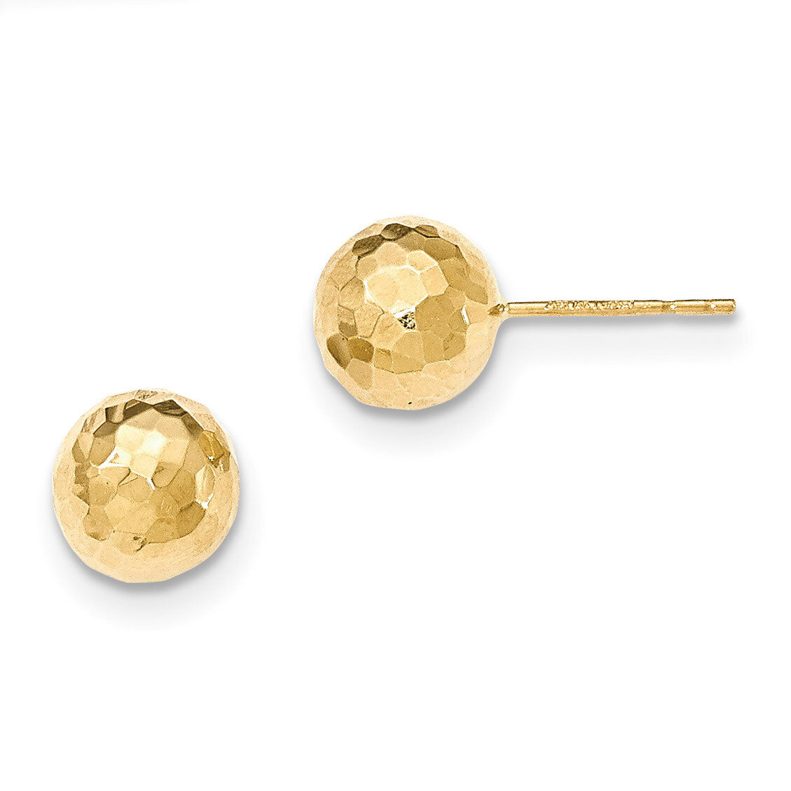 Diamond Cut 9.5mm Ball Post Earrings 14k Gold Polished H1014, MPN: H1014, 868044121270