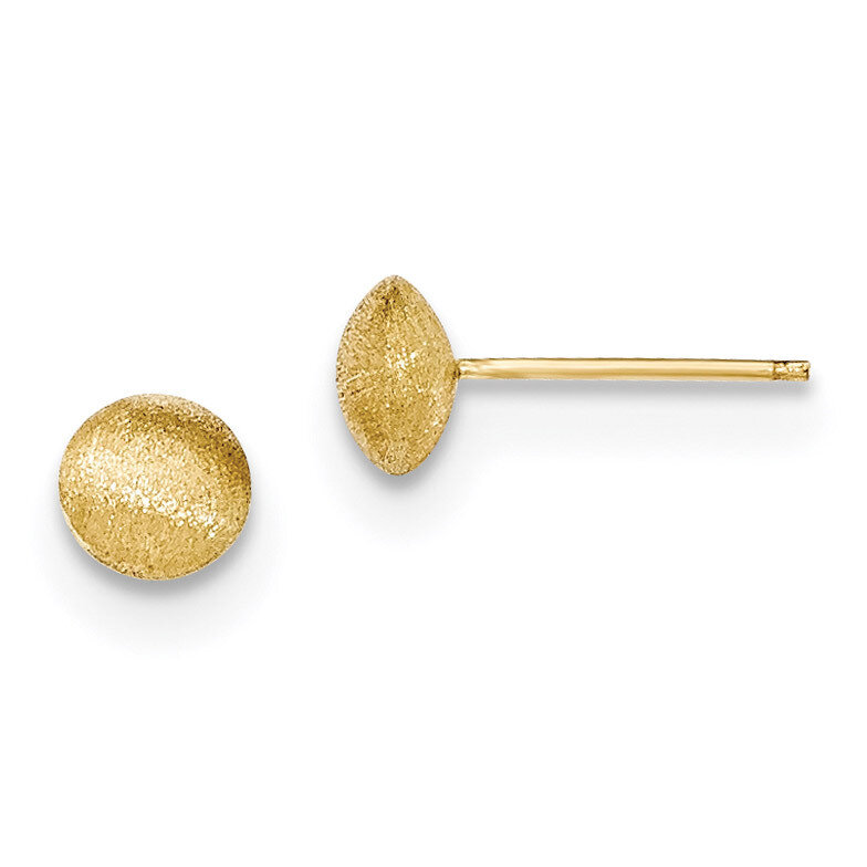 7mm Satin Button Earrings 14k Gold H1019, MPN: H1019, 191101453144