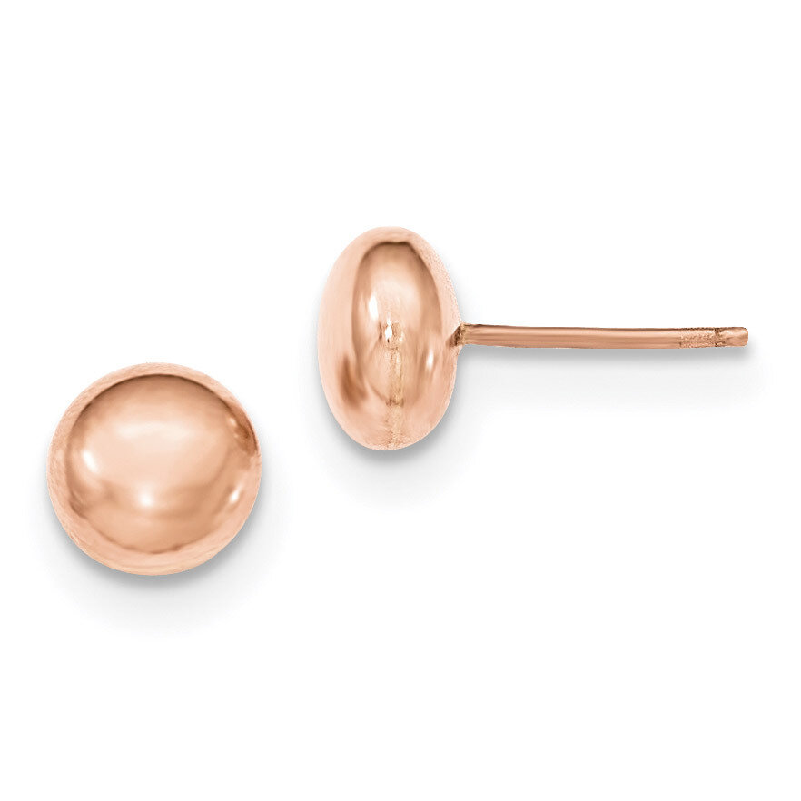 8mm Button Post Earrings 14k Rose Polished Gold H1024, MPN: H1024, 886774562001