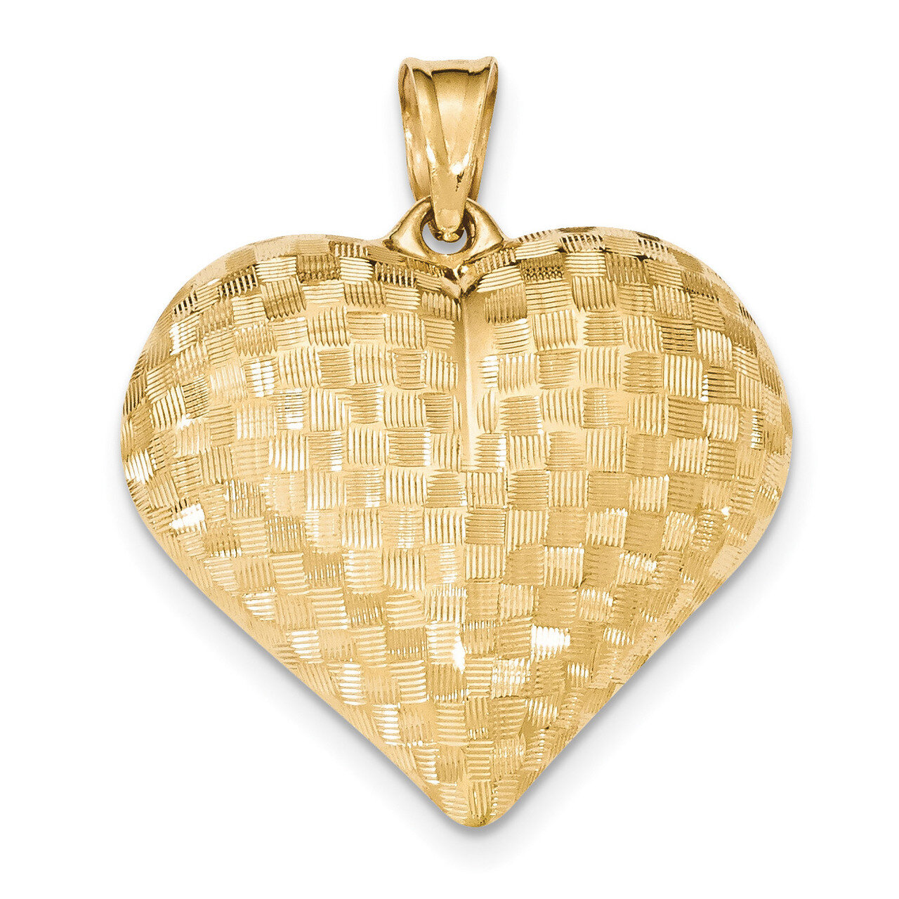 Puff Heart Pendant 14k Gold Textured K5148, MPN: K5148, 886774256672