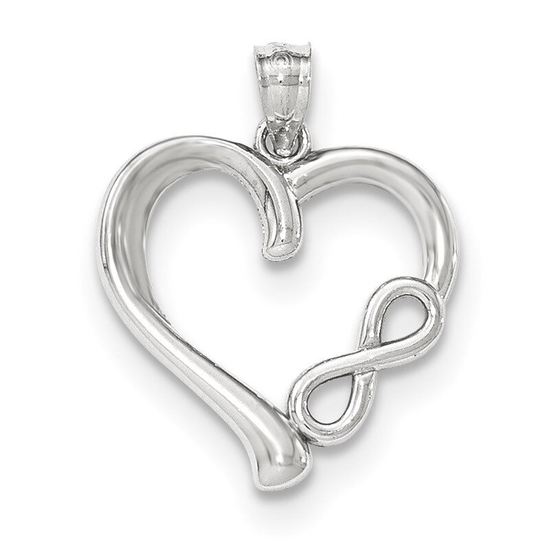 Polished Small Infinity Heart Pendant 14k white Gold K5166