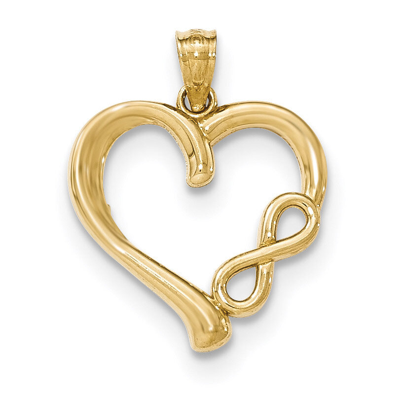 Infinity Heart Pendant 14k Gold Polished K5169