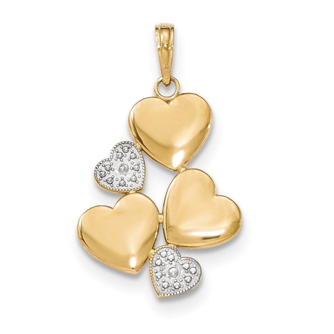 Polished Heart Cluster Pendant 14k Two-Tone Gold K5176, MPN: K5176, 637218161676