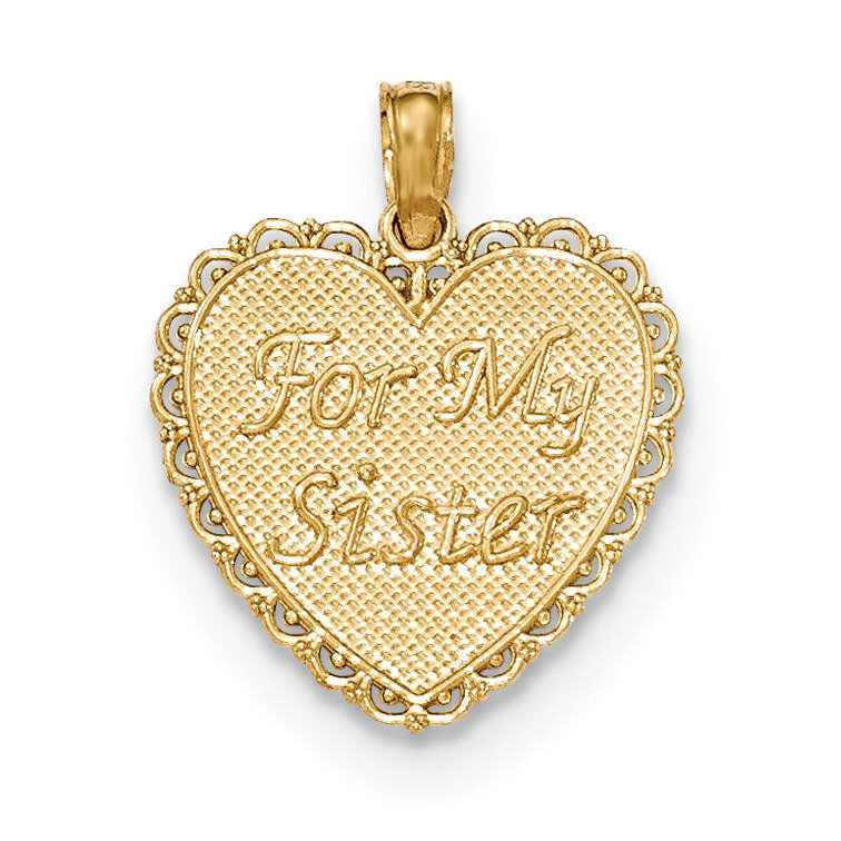 For My Sister/We Are Forever Friends Pendant 14k Gold Polished K5207