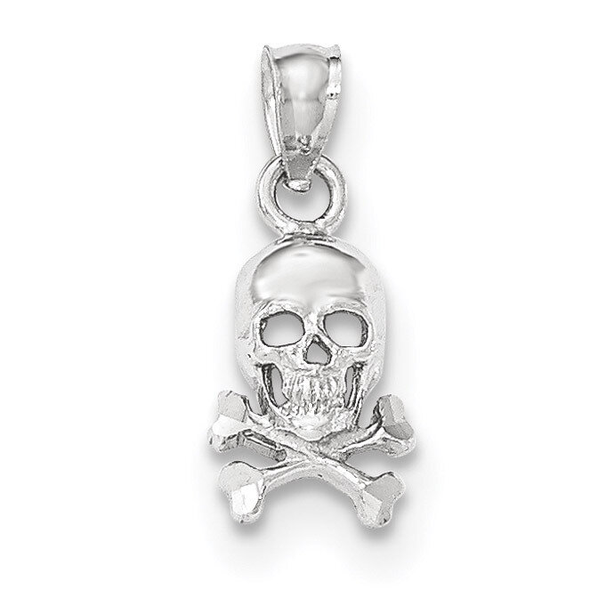 Skull &amp; Cross Bones Pendant 14k white Gold K5392, MPN: K5392, 191101458347