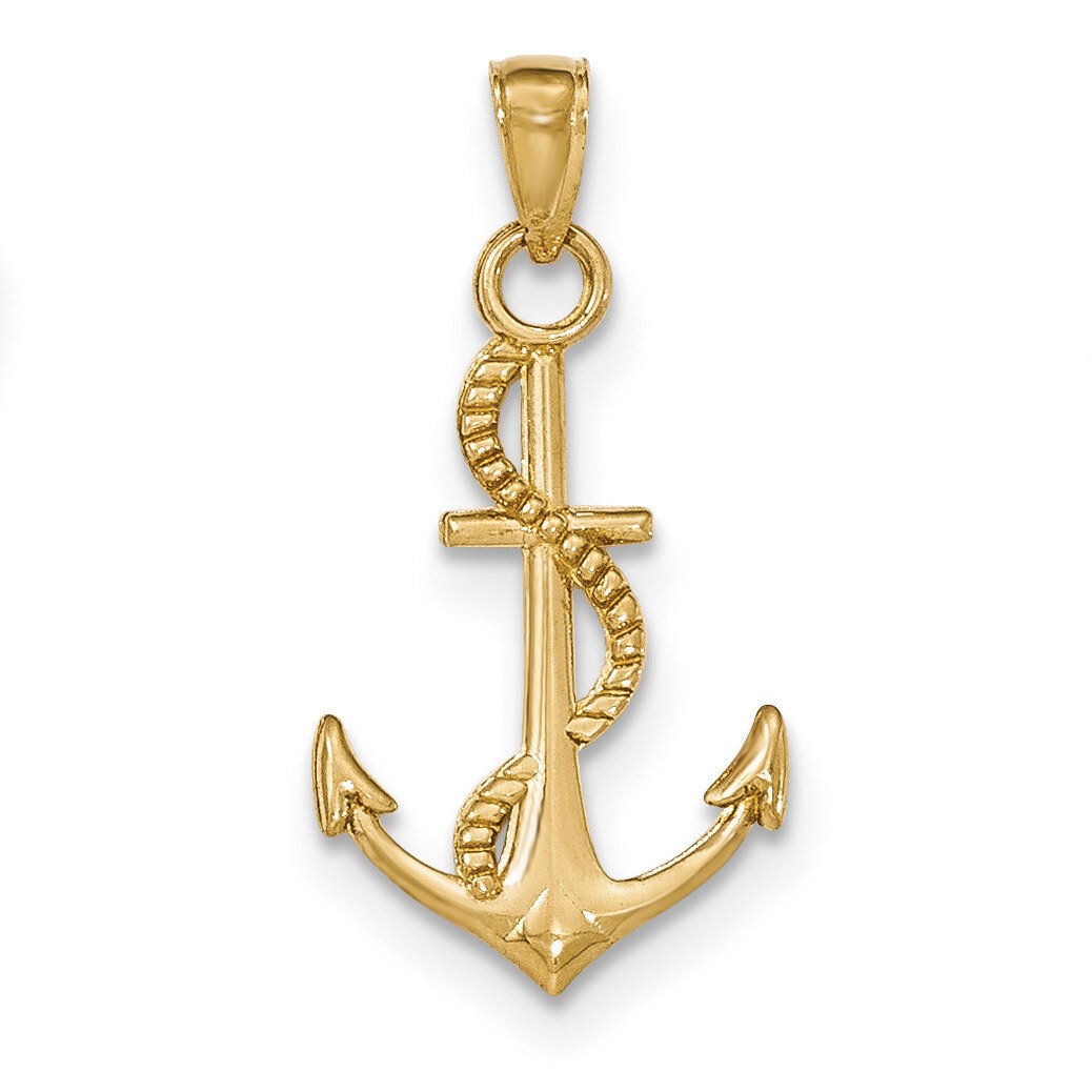 Anchor with rope Pendant 14k Gold Polished K5395, MPN: K5395, 637218170791