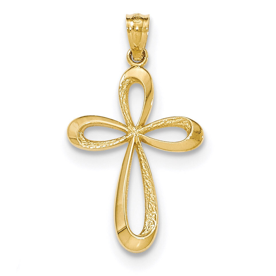 Ribbon Cross Pendant 14k Gold Polished K5471, MPN: K5471, 191101363672