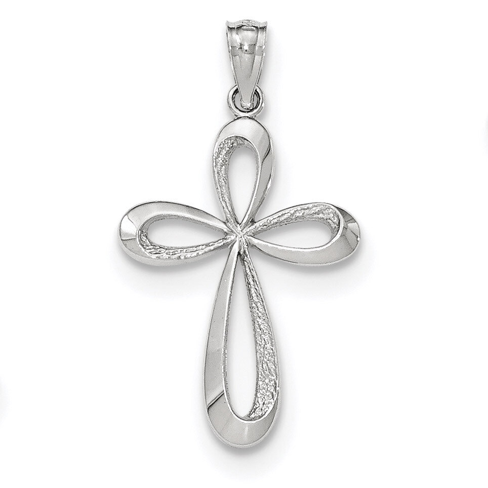 Polished Ribbon Cross Pendant 14k white Gold K5472, MPN: K5472, 191101457135