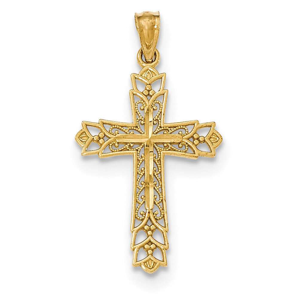 Filigree Cross Pendant 14k Gold Polished K5504, MPN: K5504, 191101458361