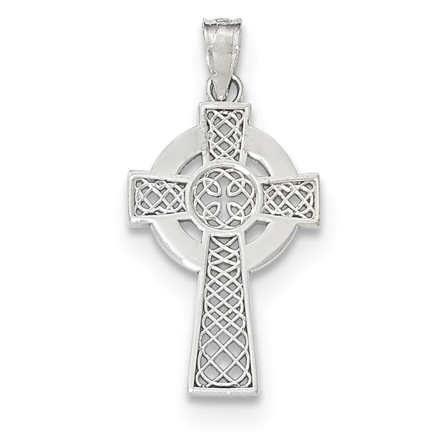 Celtic Cross Pendant 14k white Gold K5516