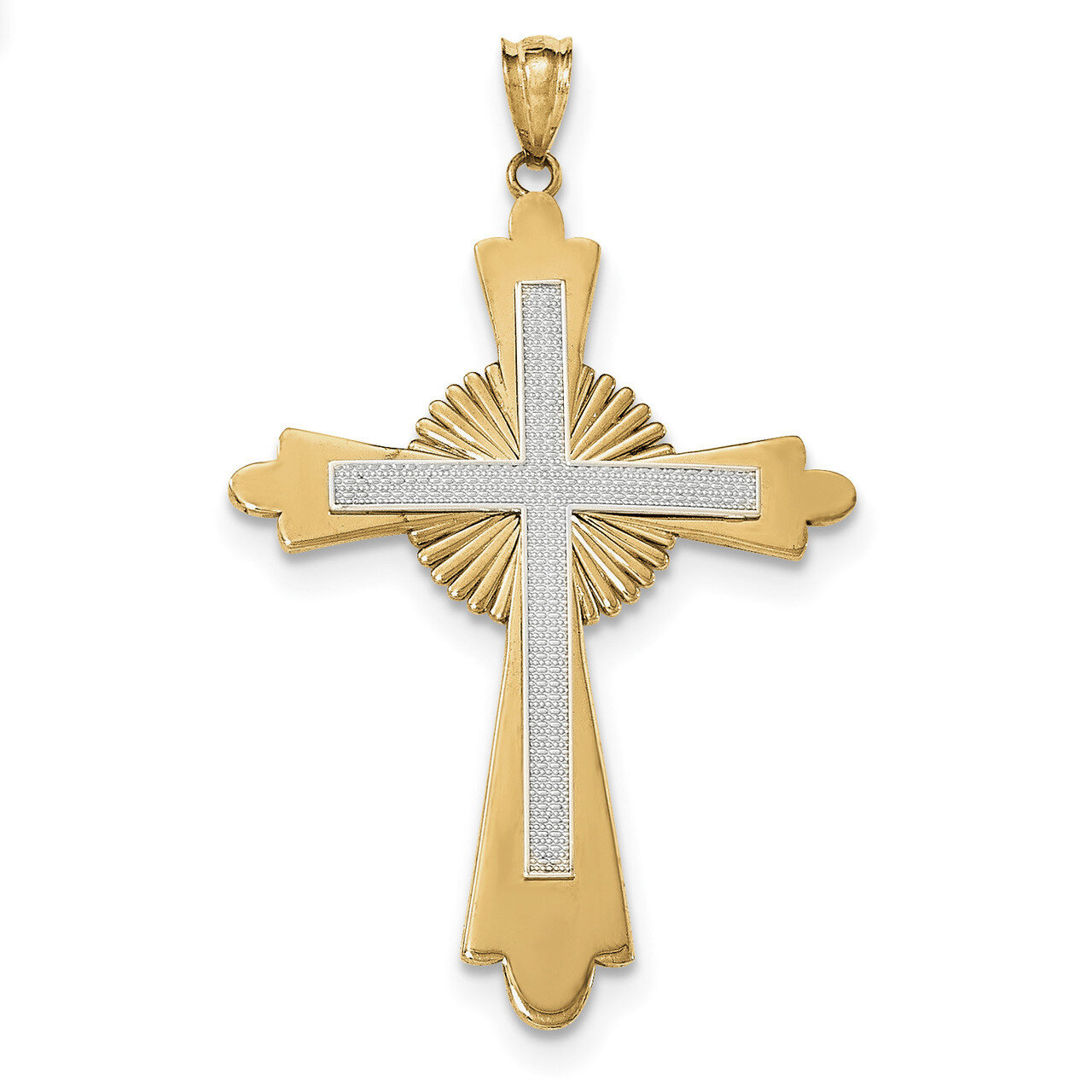 Polished Cross Pendant 14k Two-Tone Gold K5517, MPN: K5517, 191101457159