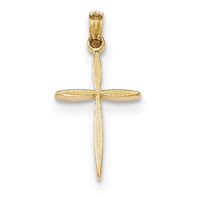 Stick Cross With Tapered Ends Pendant 14k Gold Polished K5530