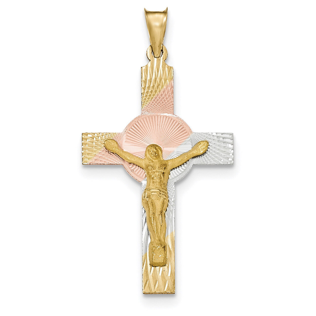 Iona Crucifix Cross Pendant 14k Gold &amp; Rhodium K5546, MPN: K5546, 191101361531