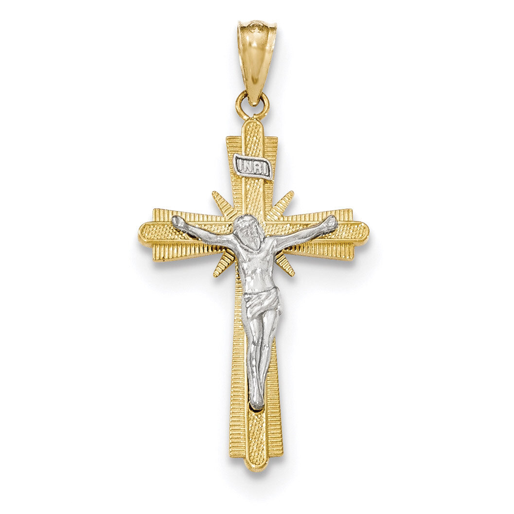 Polished Crucifix Pendant 14k Two-Tone Gold K5573, MPN: K5573, 191101459276