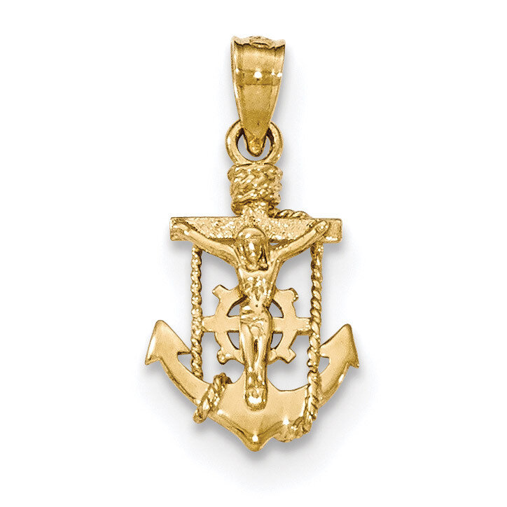 Mariner Crucifix Pendant 14k Gold Polished K5578, MPN: K5578, 191101453281