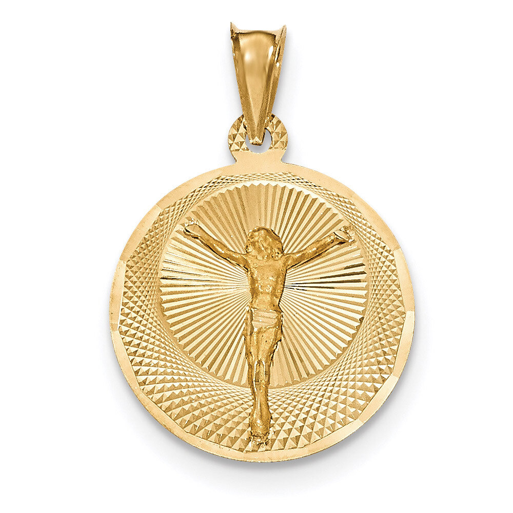 Diamond -cut CORPUS Circle Pendant 14k Gold Polished K5617, MPN: K5617, 191101453311