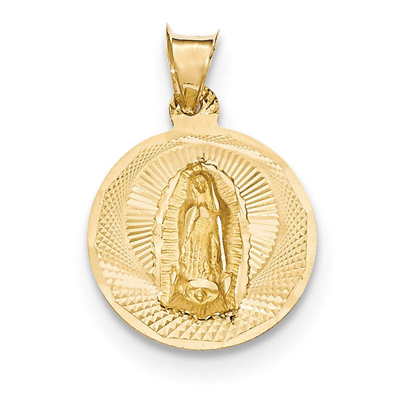 Diamond -cut Lady of Guadalupe Circle Pendant 14k Gold Polished K5631, MPN: K5631, 886774618869