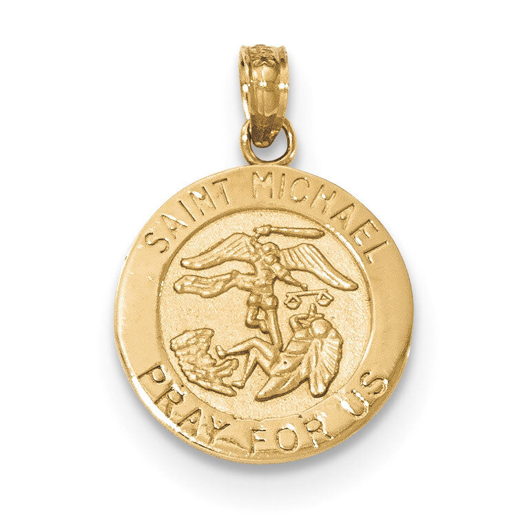Saint Michael Medal Pendant 14k Gold K5666, MPN: K5666, 637218167081