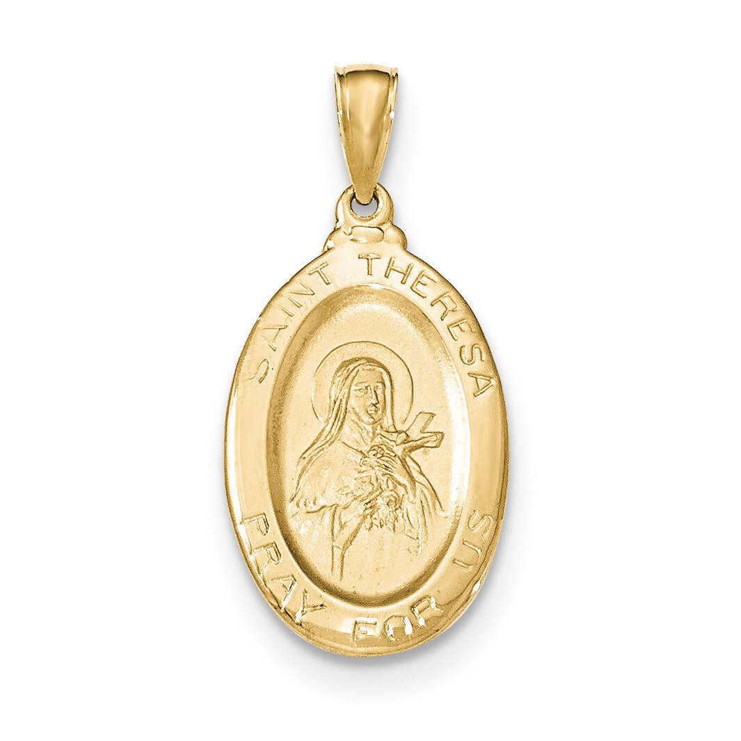 Saint Theresa Oval Medal Pendant 14k Gold K5669