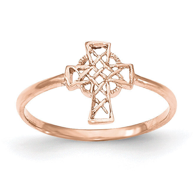 Polished Celtic Cross Ring 14k Rose Gold K5729, MPN: K5729, 191101453359
