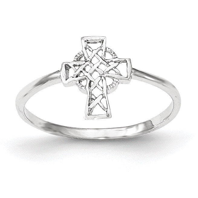 Polished Celtic Cross Ring 14k white Gold K5730, MPN: K5730, 191101455902