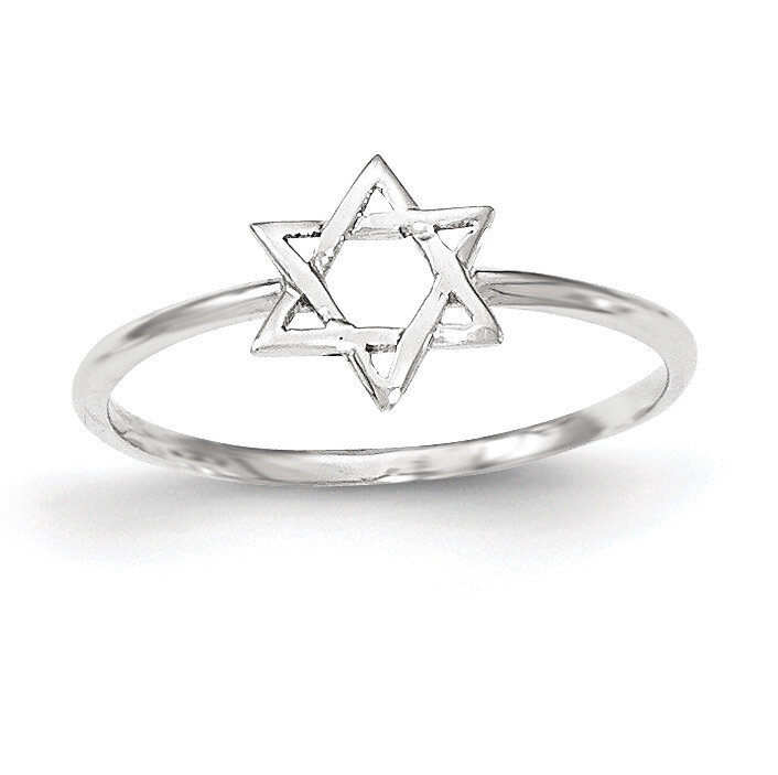 Polished Star of David Ring 14k white Gold K5733, MPN: K5733, 191101457241